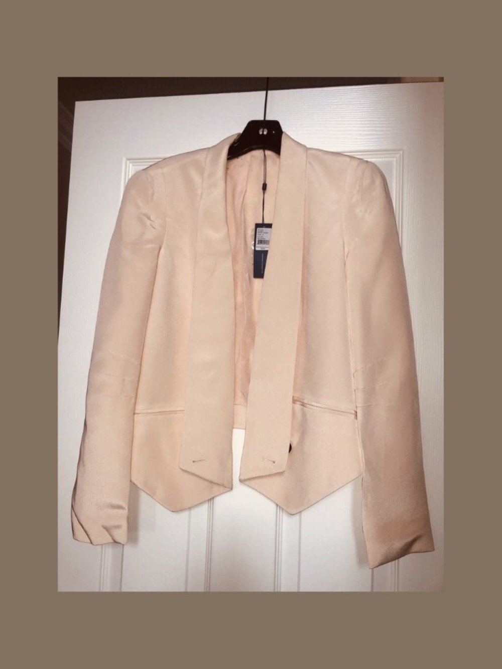 Rebecca Minkoff Becky Jacket Peach Cropped Silk Blazer Suit Casual C11601 NWT S
